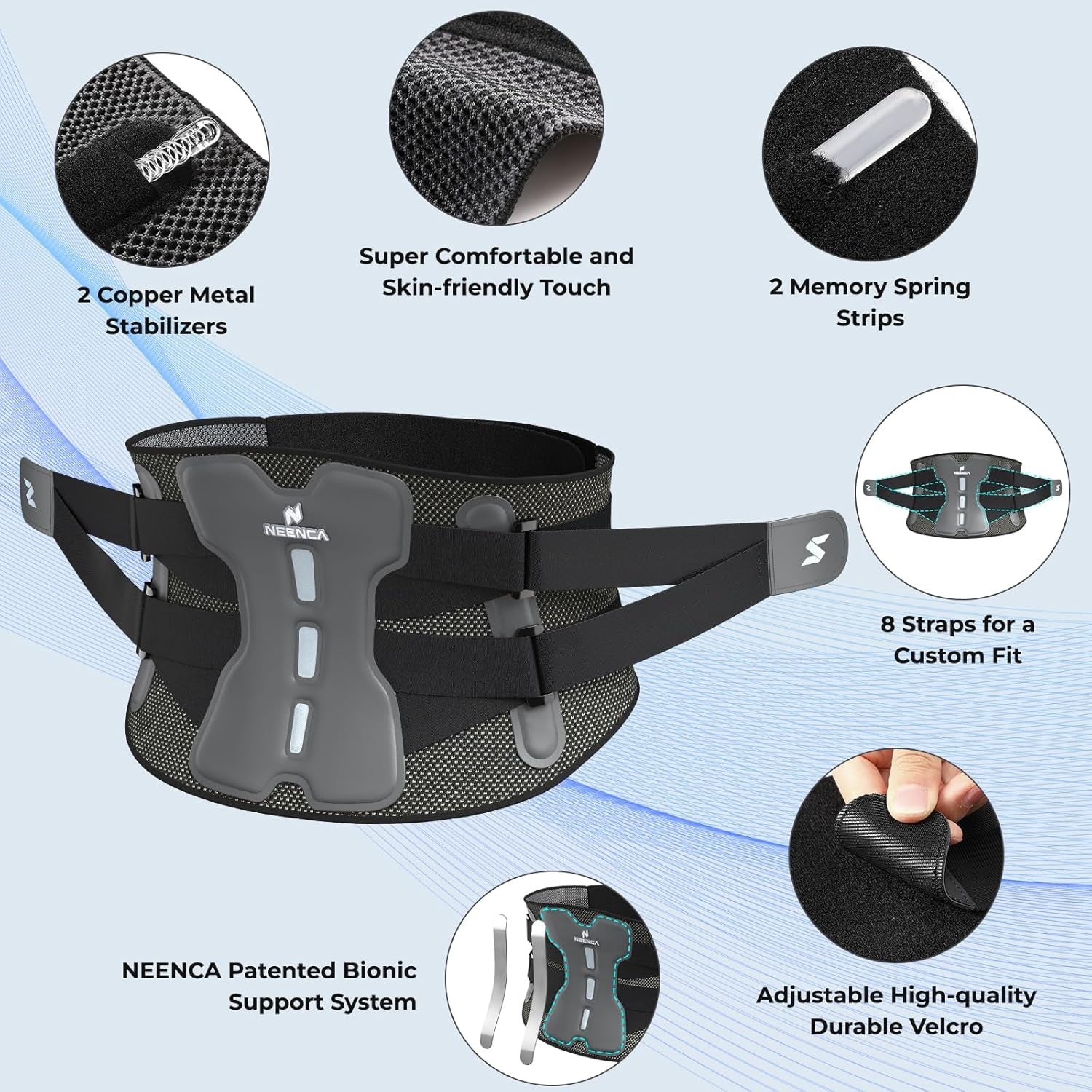 Back Brace for Lower Back Pain Relief with Bionic Support System, Adjustable Lumbar Support Belt for Men & Women with Lumbar Pad, Soft Breathable Mesh for Herniated Disc, Sciatica, Scoliosis...